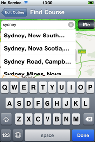 Find a course by entering a locale